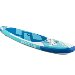 SUP Board zum Stehen Paddeln und Surfen Aufblasbares Stand Up Board 305 x 76 x 15 cm Blau + Weiß