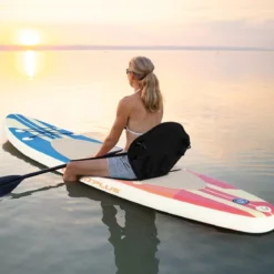 SUP mit Zubehör verstellbarem Pedal 9 D-Ringen Rucksack Handpumpe & Leine Stand up Paddle Board Orange