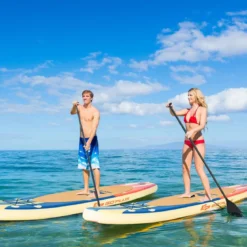 SUP mit Zubehör verstellbarem Pedal 9 D-Ringen Rucksack Handpumpe & Leine Stand up Paddle Board Orange