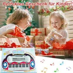 37 Tasten Digital-Piano für Kinder Tragbares Klavier Spielzeug 48 x 20 x 38 cm Rot