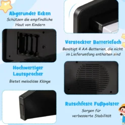 25 Tasten Keyboard Kinder Mini Digitales Klavier Holzspielzeug mit Einstellbarer Geschwindigkeit Schwarz