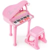 31 Tasten Kinder Keyboard mit Hocker Kinderklavier Spielzeugklavier 35 x 30 x 55 cm Rosa