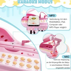 31 Tasten Kinder Keyboard mit Hocker Kinderklavier Spielzeugklavier 35 x 30 x 55 cm Rosa