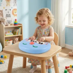 13-Tasten Kinder Keyboard mit Musik & Licht Baby Klavier Tragbares Musikinstrument Spielzeugklavier