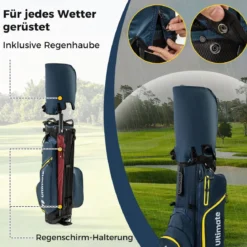 15 teilges Komplett Golfschläger Set Golf Set mit Golftasche & Regenhaube Gelb