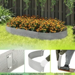 6-teilige Rasenkante Verzinkt Metall 6 M lang Beeteinfassung DIY Hochbeet Gartenbeet 110 x 20 cm