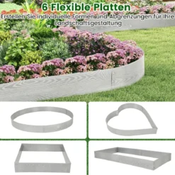 6-teilige Rasenkante Verzinkt Metall 6 M lang Beeteinfassung DIY Hochbeet Gartenbeet 110 x 20 cm