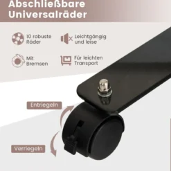 6-Teiliger Faltbarer Raumteiler 172 cm Hoher Sichtschutz mit Feststellbaren Rädern Beige