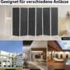 6-teiliger Raumteiler mit Langlebigen Scharnieren & Metallbasis 300 cm Lang Grau