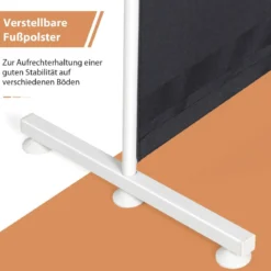 6-teiliger Raumteiler mit Langlebigen Scharnieren & Stahlstützbasis 300x180 cm Schwarz