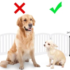 4-teiliges Absperrgitter für Hunde klappbarer Freistehender Schutzgitter Holz weiß