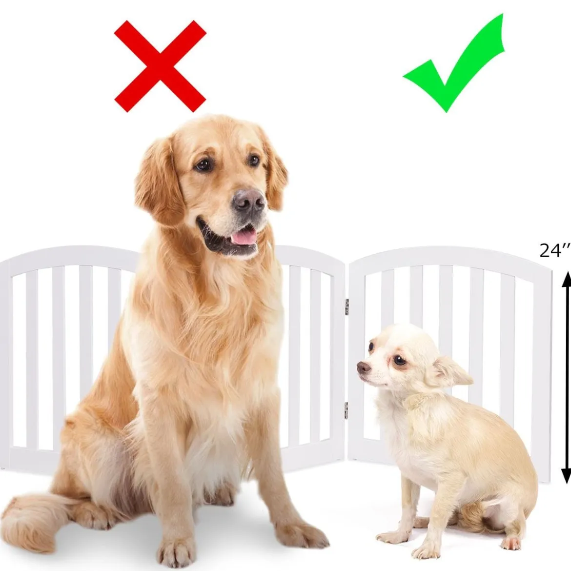 3-Teiliges Absperrgitter Klappbarer Hunde Schutzgitter Weiß Holz