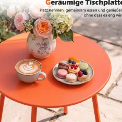3-Teiliges Gartenmöbel Set Bistro-Set mit 2 Gartenstühle & Beistelltisch Balkonset für 2 Personen