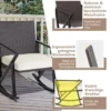 3-Teiliges Gartenmöbel-Set Handgewebte Schaukelstühle & Beistelltisch