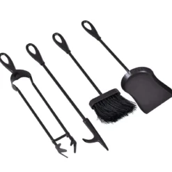 5 teiliges Kaminbesteck Kamingarnitur Kaminwerkzeug Kaminset Schwarz