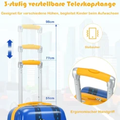 2-teiliges Kinderkoffer-Set Hartschalenkoffer & Rucksack 33 x 22 x 51 cm Dunkelblau