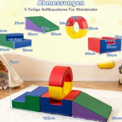 5-teiliges Kletterspielzeug für Kinder weiches Kletter- & Krabbel-Spielset für Kleinkinder Mehrfarbig