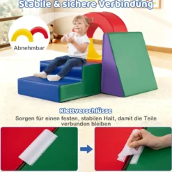 5-teiliges Kletterspielzeug für Kinder weiches Kletter- & Krabbel-Spielset für Kleinkinder Mehrfarbig