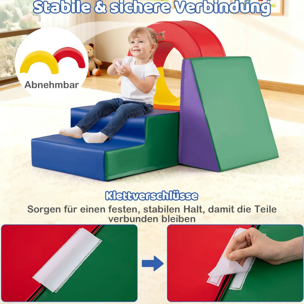 5-teiliges Kletterspielzeug für Kinder weiches Kletter- & Krabbel-Spielset für Kleinkinder Mehrfarbig