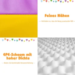 4-teiliges Lernspielset weiches EPE Kleinkinder-Spielset Softbausteine aus Schaumstoff Bunt