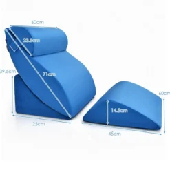 4-teiliges orthopädische Kissen-Set einstellbare Neigungskissen Blau
