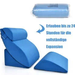 4-teiliges orthopädische Kissen-Set einstellbare Neigungskissen Blau