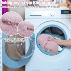 5-teiliges Schaumstoffbausteine für Kleinkinder Softbausteine mit Bällebad (ohne Bälle) & Sherpa-Bezügen Indoor Rosa