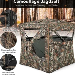 5-teiliges zerlegbares Jagdversteck für 2–3 Personen 360° durchsichtiges Jägerzelt