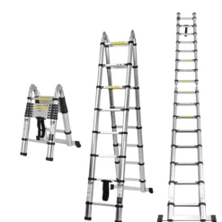 Teleskopleiter Aluminium Klappleiter Mehrzweckleiter Multifunktionsleiter Anlegeleiter Belastbarkeit 150 kg