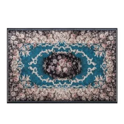 Teppich für Schlafzimmer mit Goldenem Diamant-Samt Vintage-Teppich 200 x 140 cm