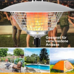 Terrassenheizer für Tischplatte mit 4000 W Heizleistung & Überhitzungsschutz Tischheizer Schwarz