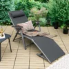 Terrassenliegestuhl Outdoor-Terrassenstuhl Klappliege mit 8 verstellbaren Rücken Schwarz