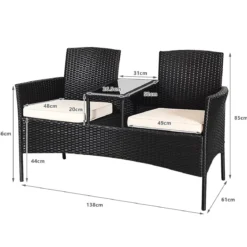 Terrassensofa Verschleißfestes Gartenmöbel-Set 138 x 62 x 85 cmWeiß