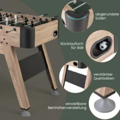 Tischkicker inkl. 2 Bälle & 26 Kicker & 2 Punktezähler Kickertisch Fußballtisch Tischfußball Spieltisch