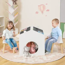Tisch- & Stuhl-Set für Kinder Zeichentisch & 2 Stühle Weiß