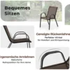 3tlg. Balkonmöbel Set Bistrotisch mit 2 Stapelbare Stühlen Bistroset Balkonset Gartenset Braun