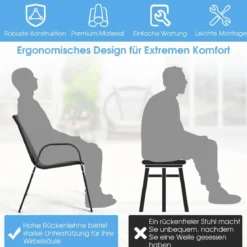 3tlg. Balkonmöbel Set Bistrotisch mit 2 Stapelbare Stühlen Balkonset Gartenset Gartengarnitur