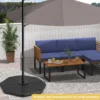 4 tlg. Befüllbarer Schirmständer Quadratische Grundplatten mit 94 kg Tragkraft Schwarz