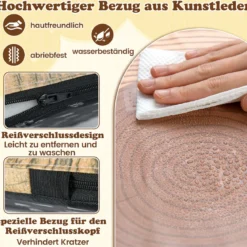 3 tlg. Kinder Baumstumpf Hocker Set mit Holzmuster & Unterschiedliche Höhen Bodenkissen Grün