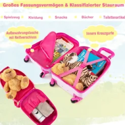 2tlg Kinderkoffer + Rucksack aus Kunststoff Kindertrolley Kindergepäck 12"+16" Mermaid