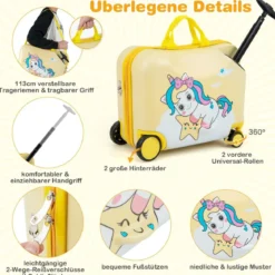2tlg Kinderkoffer + Rucksack 47 cm Langer Aufsitzkoffer und 30 cm Breiter Rucksack 12"+18"