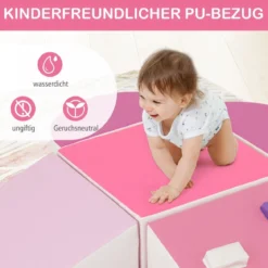 6 TLG. Kinder Schamstoff Bausteine mit Kletterfelsen zum Klettern & Krabbeln mit Klettverschlüsse