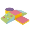 6 TLG. Kinder Schamstoff Bausteine mit Kletterfelsen zum Klettern & Krabbeln Softbausteine