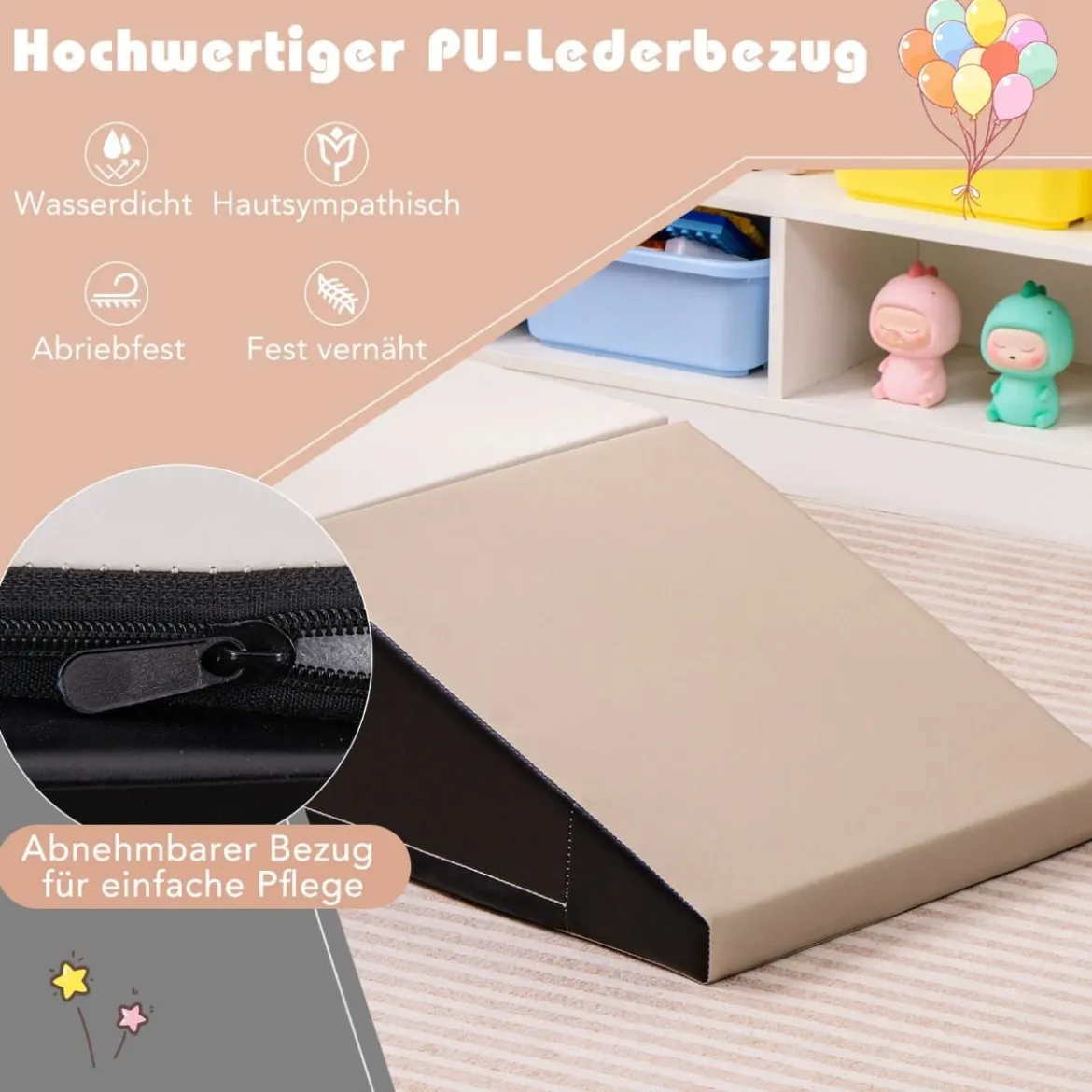 2 TLG. Kinder Schaumstoff Bausteine zum Toben & Klettern Softbausteine Riesenbausteine mit Klettverschlüsse