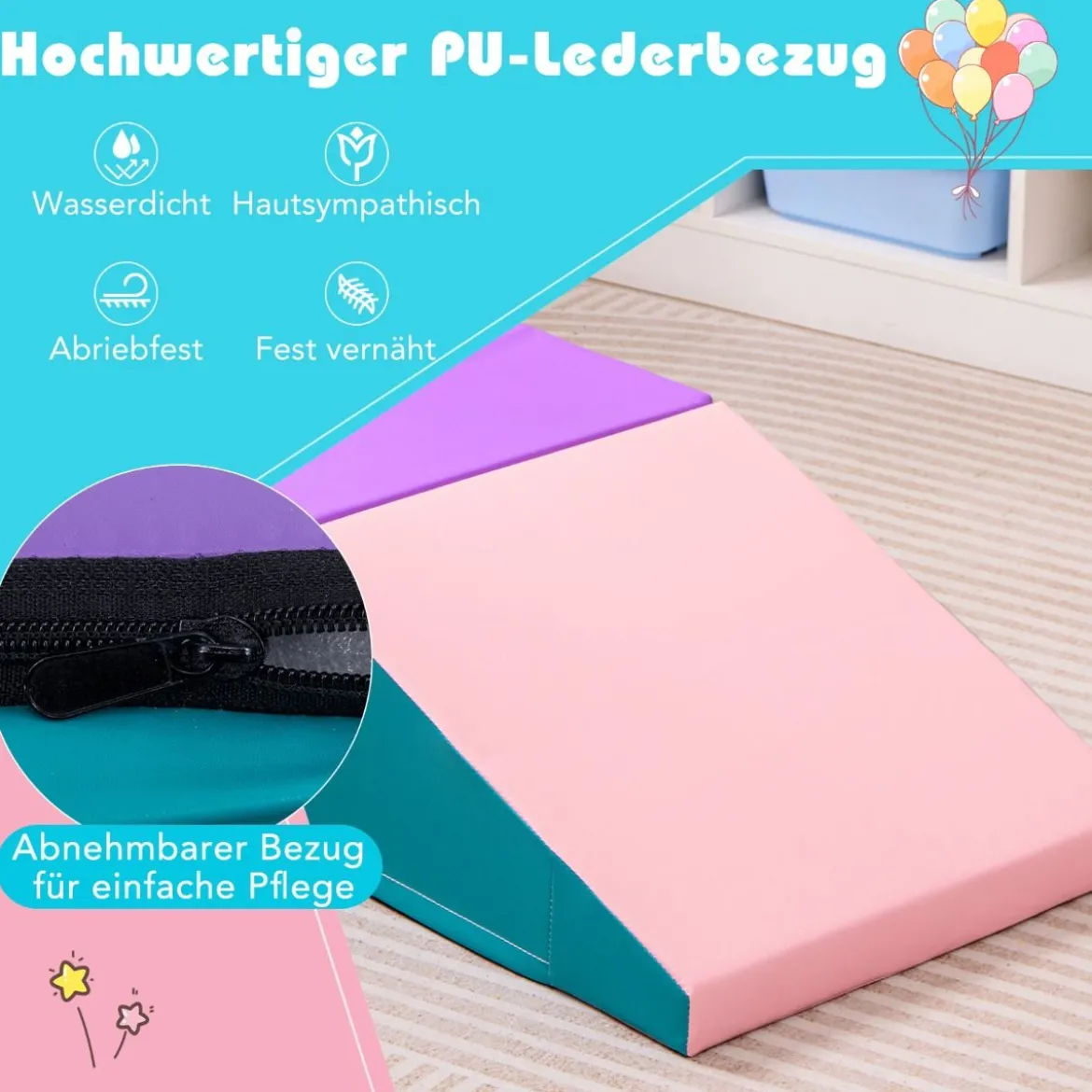 2 TLG. Kinder Schaumstoff Bausteine zum Toben & Klettern Softbausteine Riesenbausteine mit Klettverschlüsse