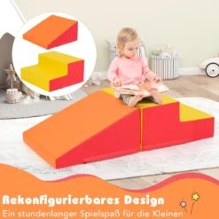 2 TLG. Kinder Schaumstoff Bausteine zum Toben & Klettern Softbausteine Riesenbausteine mit Klettverschlüsse