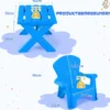 3 TLG. Kindersitzgruppe aus Kunststoff Kindertisch mit 2 Adirondack-Stühlen Blau