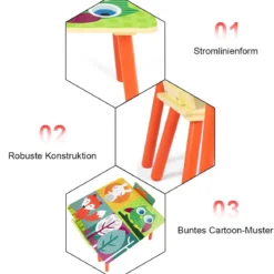 3 tlg. Kindersitzgruppe Kinderstühle und Tisch Maltisch Sitzgruppe Kindermöbel Holz