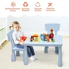 3 TLG. Kindersitzgruppe Kindertisch mit 2 Stühlen Kindermöbel aus Kunststoff Blau