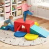 7 tlg. Kletterblock-Set aus Schaumstoff Weiches Spiel-Gym aus PU-Leder Kletterstruktur Mehrfarbig